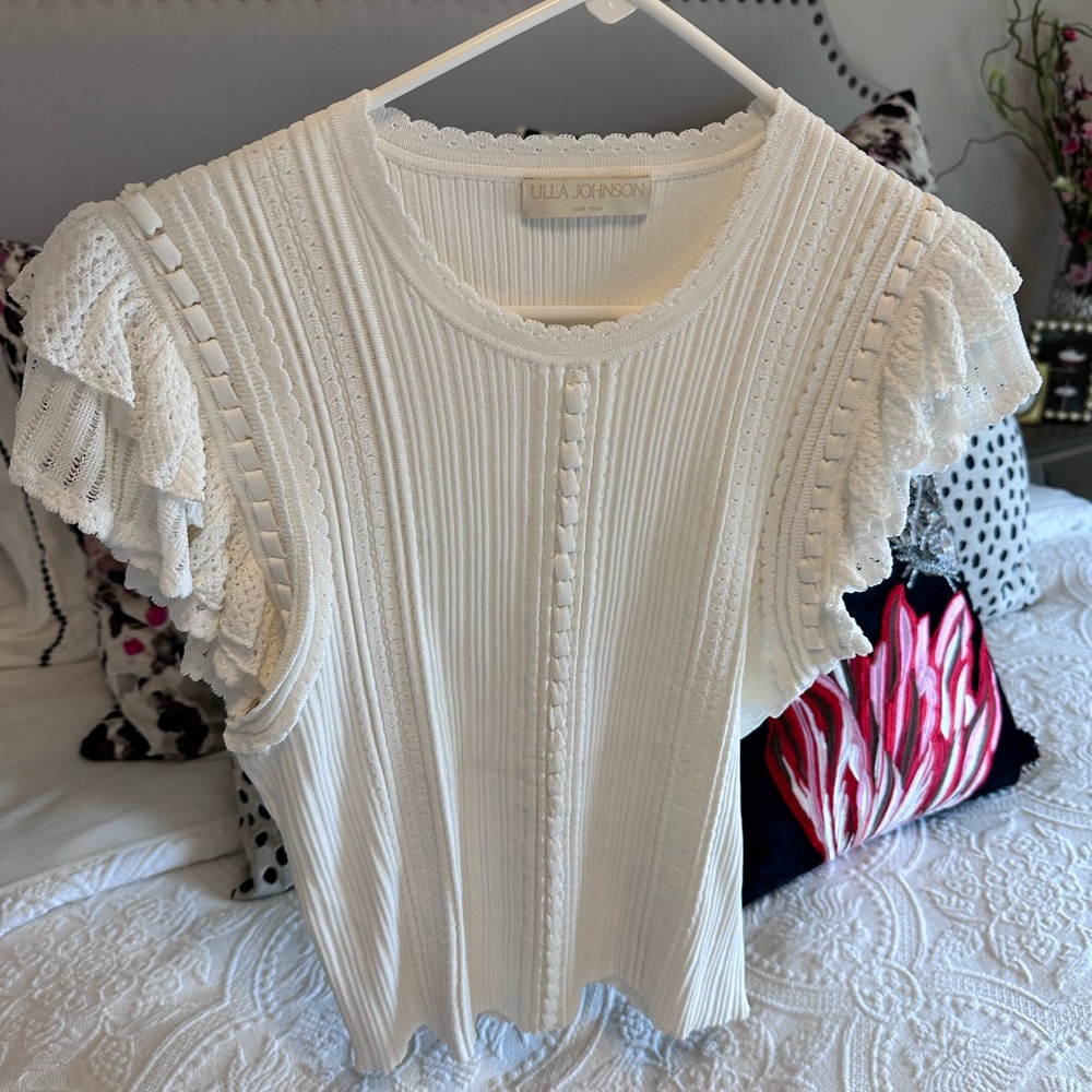Ulla Johnson Giulia Ruffle Top Pristine Size Medium - Picture 4 of 10